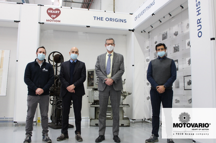 The president of the Modena Chamber of Commerce, Giuseppe Molinari, visits Motovario.