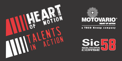 Talents in Action!  „Heart of Motion“ schließt sich bei den Rennen der Klasse Moto 3 dem „Sic58 Racing Team“ an.