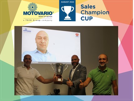 Sales Champions Cup August:  Im August sichert sich ein italienischer Kollege, Luca Sesenna, Verkaufsleiter für Südamerika, den Pokal