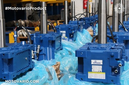 This is what the end of the production line looks like for the Motovario MHD series of PBZ gear reducers