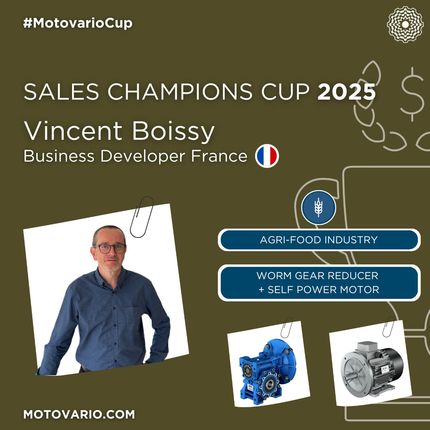 Congratulations to Vincent Boissy, Area Manager France, who has won this month’s Sales Champions Cup!